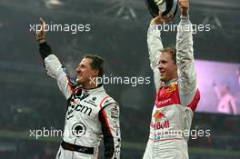 16.12.2007 Wembley, England,  Mattias Ekstrom (SWE) wins, Michael Schumacher (GER) finishes 2nd - Race of Champions 2007