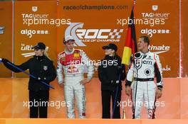 16.12.2007 Wembley, England,  Mattias Ekstrom (SWE) wins, Michael Schumacher (GER) finishes 2nd- Race of Champions 2007