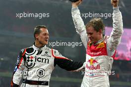 16.12.2007 Wembley, England,  Mattias Ekstrom (SWE) wins, Michael Schumacher (GER) finishes 2nd  - Race of Champions 2007