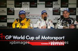 05.10.2008 Zandvoort, The Netherlands,  Post-race press conference with Loic Duval (FRA), driver of A1 Team France (1st, center), Fairuz Fauzy (MAL), driver of A1 Team Malaysia (2nd, left) and Earl Bamber (NZL), driver of A1 Team New Zealand (3rd, right) - A1GP World Cup of Motorsport 2008/09, Round 1, Zandvoort, Sunday Race 2 - Copyright A1GP - Free for editorial usage