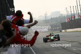 09.11.2008 Chengdu, China,  Filipe Albuquerque (POR), driver of A1 Team Portugal driver of A1 Team Portugal winner of the feature race  - A1GP World Cup of Motorsport 2008/09, Round 2, Chengdu, Sunday Race 2 - Copyright A1GP - Free for editorial usage