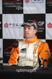 09.11.2008 Chengdu, China,  Press conference, Robert Doornbos (NED), driver of A1 Team Netherlands - A1GP World Cup of Motorsport 2008/09, Round 2, Chengdu, Sunday Race 2 - Copyright A1GP - Free for editorial usage