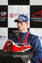 09.11.2008 Chengdu, China,  Press conference, Danny Watts (GBR), driver of A1 Team Great Britain - A1GP World Cup of Motorsport 2008/09, Round 2, Chengdu, Sunday Race 2 - Copyright A1GP - Free for editorial usage