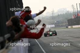 09.11.2008 Chengdu, China,  Filipe Albuquerque (POR), driver of A1 Team Portugal driver of A1 Team Portugal winner of the feature race  - A1GP World Cup of Motorsport 2008/09, Round 2, Chengdu, Sunday Race 2 - Copyright A1GP - Free for editorial usage