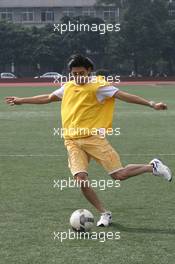 06.11.2008 Chengdu, China,  Ho Pin Tung (CHN), driver of A1 Team China at the Chengdu Blades training ground for a friendly football match - A1GP World Cup of Motorsport 2008/09, Round 2, Chengdu, Thursday - Copyright A1GP - Free for editorial usage