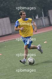 06.11.2008 Chengdu, China,  Nicolas Prost (FRA), driver of A1 Team France at the Chengdu Blades training ground for a friendly football match - A1GP World Cup of Motorsport 2008/09, Round 2, Chengdu, Thursday - Copyright A1GP - Free for editorial usage