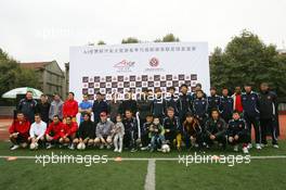 06.11.2008 Chengdu, China,  A1GP drivers and the Chengdu Blades at the Chengdu Blades training ground for a friendly football match - A1GP World Cup of Motorsport 2008/09, Round 2, Chengdu, Thursday - Copyright A1GP - Free for editorial usage