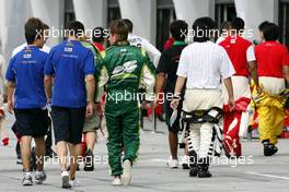 21.11.2008 Kuala Lumpur, Malaysia,  Loic Duval (FRA), driver of A1 Team France, Nicolas Prost (FRA), driver of A1 Team France, Adam Carroll (IRL), driver of A1 Team Ireland  - A1GP World Cup of Motorsport 2008/09, Round 3, Sepang, Friday - Copyright A1GP - Free for editorial usage