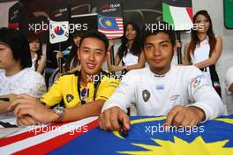 22.11.2008 Kuala Lumpur, Malaysia,  Aaron Lim (MAL), driver of A1 Team Malaysia and Fairuz Fauzy (MAL), driver of A1 Team Malaysia - A1GP World Cup of Motorsport 2008/09, Round 3, Sepang, Saturday - Copyright A1GP - Free for editorial usage