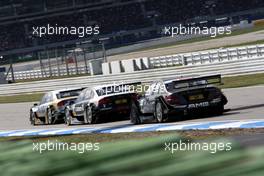 13.04.2008 Hockenheim, Germany,  Alexandre Premat (FRA), Audi Sport Team Phoenix, Audi A4 DTM leads Markus Winkelhock (GER), Audi Sport Team Rosberg, Audi A4 DTM and Paul di Resta (GBR), Team HWA AMG Mercedes, AMG Mercedes C-Klasse - DTM 2008 at Hockenheimring