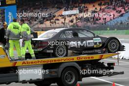 13.04.2008 Hockenheim, Germany,  The car of Paul di Resta (GBR), Team HWA AMG Mercedes, AMG Mercedes C-Klasse being brought back into the parc fermé by the ADAC truck. - DTM 2008 at Hockenheimring