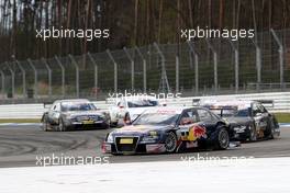 13.04.2008 Hockenheim, Germany,  Start of the race: Mattias Ekström (SWE), Audi Sport Team Abt Sportsline, Audi A4 DTM leads before Timo Scheider (GER), Audi Sport Team Abt, Audi A4 DTM. - DTM 2008 at Hockenheimring