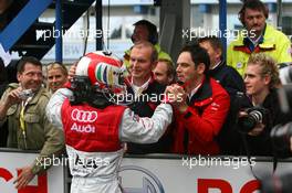 13.04.2008 Hockenheim, Germany,  Tom Kristensen (DNK), Audi Sport Team Abt, Audi A4 DTM (3rd), with Hans-Jurgen Abt (GER), Teamchef Abt-Audi - DTM 2008 at Hockenheimring