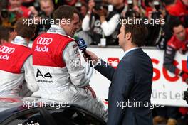 13.04.2008 Hockenheim, Germany,  Tom Kristensen (DNK), Audi Sport Team Abt, Audi A4 DTM being interviewed by German television. - DTM 2008 at Hockenheimring