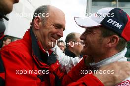 13.04.2008 Hockenheim, Germany,  Dr. Wolfgang Ullrich (GER), Audi's Head of Sport, congratulates Timo Scheider (GER), Audi Sport Team Abt, Portrait, with his 2nd place - DTM 2008 at Hockenheimring