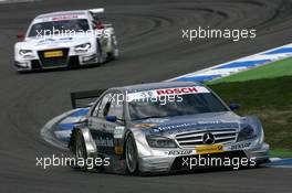 13.04.2008 Hockenheim, Germany,  Bruno Spengler (CDN), Team HWA AMG Mercedes, AMG Mercedes C-Klasse, leads Tom Kristensen (DNK), Audi Sport Team Abt, Audi A4 DTM - DTM 2008 at Hockenheimring