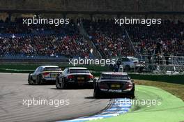 13.04.2008 Hockenheim, Germany,  Alexandre Premat (FRA), Audi Sport Team Phoenix, Audi A4 DTM, leads Markus Winkelhock (GER), Audi Sport Team Rosberg, Audi A4 DTM annd Paul di Resta (GBR), Team HWA AMG Mercedes, AMG Mercedes C-Klasse - DTM 2008 at Hockenheimring