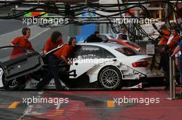 02.05.2008 Scarperia, Italy,  Tom Kristensen (DEN), Audi Sport Team Abt Audi A4 DTM 2008 pushed back to garage - DTM 2008 at Mugello