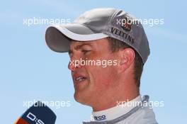 03.05.2008 Scarperia, Italy,  Ralf Schumacher (GER), Muecke Motorsport AMG Mercedes, AMG Mercedes C-Klasse giving interview - DTM 2008 at Mugello