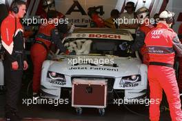 03.05.2008 Scarperia, Italy,  Tom Kristensen (DEN), Audi Sport Team Abt Audi A4 DTM 2008 in the garage - DTM 2008 at Mugello