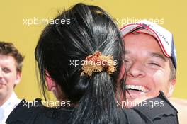 03.05.2008 Scarperia, Italy,  Timo Scheider (GER), Audi Sport Team Abt, Audi A4 DTM and his wife Jasmin Rubatto (GER) - DTM 2008 at Mugello