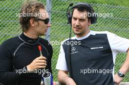 04.05.2008 Scarperia, Italy,  Mathias Lauda (AUT), Persson Motorsport AMG Mercedes, AMG Mercedes C-Klasse and Valentino Conti (ITA), race engineer Mathias Lauda (AUT) - DTM 2008 at Mugello