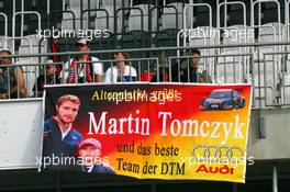 17.05.2008 Klettwitz, Germany,  Fan flag for Martin Tomczyk (GER), Audi Sport Team Abt Sportsline, Audi A4 DTM - DTM 2008 at Lausitzring