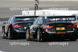 17.05.2008 Klettwitz, Germany,  Cars line up at the exit of the pitlane for the start of the free practice - DTM 2008 at Lausitzring