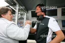 17.05.2008 Klettwitz, Germany,  Norbert Haug (GER), Sporting Director Mercedes-Benz, congratulates Axel Randolph (GER), Race Engineer of Paul di Resta (GBR), Team HWA AMG Mercedes, with the pole position - DTM 2008 at Lausitzring