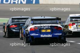 17.05.2008 Klettwitz, Germany,  Cars line up at the exit of the pitlane before the start of the free practice - DTM 2008 at Lausitzring