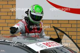 18.05.2008 Klettwitz, Germany,  Timo Scheider (GER), Audi Sport Team Abt, thanking his car for a second place - DTM 2008 at Lausitzring