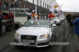 18.05.2008 Klettwitz, Germany,  Driver parade with Timo Scheider (GER), Audi Sport Team Abt, Portrait and Tom Kristensen (DNK), Audi Sport Team Abt, Portrait - DTM 2008 at Lausitzring