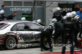 18.05.2008 Klettwitz, Germany,  Bernd Schneider (GER), Team HWA AMG Mercedes, AMG Mercedes C-Klasse, stopping for a pitstop - DTM 2008 at Lausitzring
