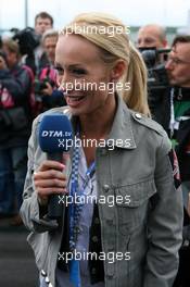18.05.2008 Klettwitz, Germany,  Cora Schumacher (GER), wife of Ralf Schumacher (GER), working on the grid for DTM TV - DTM 2008 at Lausitzring