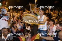 27.06.2008 Nürnberg, Germany,  26.06.2008 - night / Happy fans celebrate Germany's Euro Cup 2008 semi-final  win in the streets of Nurnberg - DTM 2008 at Norisring