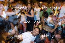 27.06.2008 Nürnberg, Germany,  26.06.2008 - night / Happy fans celebrate Germany's Euro Cup 2008 semi-final  win in the streets of Nurnberg - DTM 2008 at Norisring