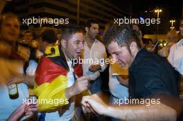 27.06.2008 Nürnberg, Germany,  26.06.2008 - night / Happy fans celebrate Germany's Euro Cup 2008 semi-final  win in the streets of Nurnberg - DTM 2008 at Norisring