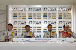28.06.2008 Nürnberg, Germany,  Post-qualifying press conference: pole winner Bruno Spengler with Paul di Resta, Jamie Green and Timo Scheider - DTM 2008 at Norisring
