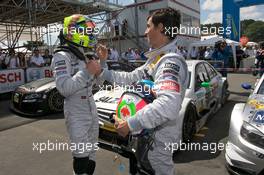 29.06.2008 Nürnberg, Germany,  Race winner Jamie Green celebrates with Bruno Spengler - DTM 2008 at Norisring