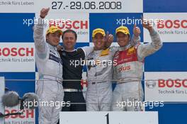29.06.2008 Nürnberg, Germany,  Podium: race winner Jamie Green, second place Bruno Spengler, third place Timo Scheider, Gerhard Ungar - DTM 2008 at Norisring