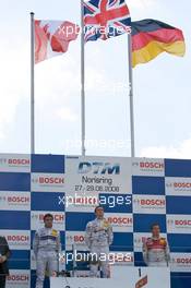 29.06.2008 Nürnberg, Germany,  Podium: race winner Jamie Green, second place Bruno Spengler, third place Timo Scheider - DTM 2008 at Norisring