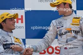 29.06.2008 Nürnberg, Germany,  Podium: race winner Jamie Green celebrates with Bruno Spengler - DTM 2008 at Norisring