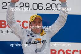 29.06.2008 Nürnberg, Germany,  Podium: race winner Jamie Green celebrates - DTM 2008 at Norisring