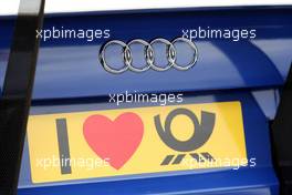 13.07.2008 Zandvoort, The Netherlands,  The two ladies in the DTM have customized Deutsche Post signs at the rear of their cars. Apparently they love the Deutsche post! Here the car of Katherine Legge (GBR), TME, Audi A4 DTM - DTM 2008 at Circuit Park Zandvoort