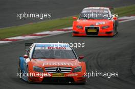 27.07.2008 Nürburg, Germany,  Mathias Lauda (AUT), Persson Motorsport AMG Mercedes, AMG Mercedes C-Klasse, leads Christijan Albers (NED), TME, Audi A4 DTM - DTM 2008 at Nürburgring