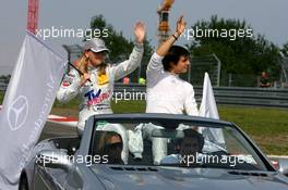 27.07.2008 Nürburg, Germany,  Driver parade, Susie Stoddart (GBR), Persson Motorsport AMG Mercedes, Portrait and Bruno Spengler (CDN), Team HWA AMG Mercedes, Portrait - DTM 2008 at Nürburgring