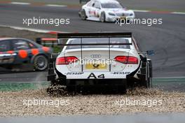 27.07.2008 Nürburg, Germany,  Tom Kristensen (DNK), Audi Sport Team Abt, Audi A4 DTM spun off at the first corner. The rear part of the car ran into the gravel and he needed outside help to continue. - DTM 2008 at Nürburgring