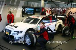 25.10.2008 Hockenheim, Germany,  Car of Tom Kristensen (DNK), Audi Sport Team Abt, Audi A4 DTM, in the pits - DTM 2008 at Hockenheimring, Germany