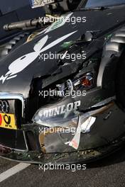 25.10.2008 Hockenheim, Germany,  The damaged car of Markus Winkelhock (GER), Audi Sport Team Rosberg, Audi A4 DTM being brought back to the pitlane by truck. - DTM 2008 at Hockenheimring, Germany