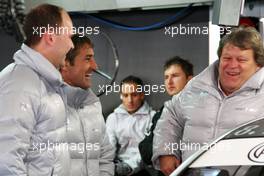 25.10.2008 Hockenheim, Germany,  (middle) Bernd Schneider (GER), Team HWA AMG Mercedes, AMG Mercedes C-Klasse and (right) Norbert Haug (GER), Sporting Director Mercedes-Benz having a moment of fun and laughter. - DTM 2008 at Hockenheimring, Germany